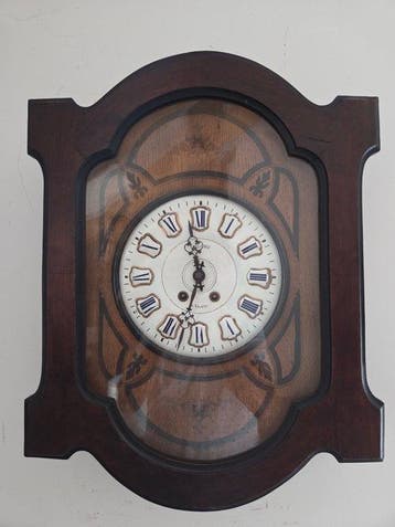 Wandklok - Hout - 1910-1920 - Antieke Franse klok, Antiek en Kunst, Antiek | Klokken
