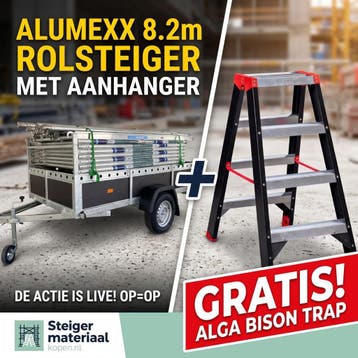 Combi-deal: Alumexx Rolsteiger complete set (8,2m WH), Ophalen of Verzenden, Nieuw, Rolsteiger of Kamersteiger, 5 meter of hoger