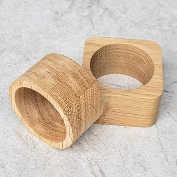 HOCHO Eikenhouten Vierkante Servetring 50x50x30 mm – Stij., Ophalen of Verzenden, Nieuw