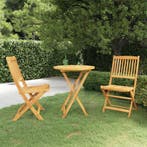 vidaXL 3-delige Tuinset inklapbaar massief acaciahout, Verzenden, Nieuw, Hardhout, Tuinset