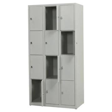 Nieuwe metalen locker | 12 deurs - 3 delig | kluisje | grijs, Ophalen of Verzenden, Nieuw, Modern
