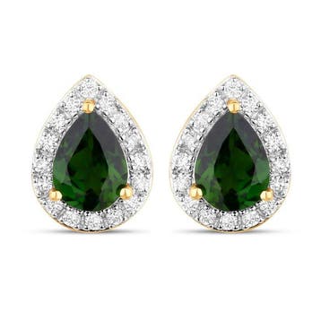 Oorbellen - 14 karaat Geel goud - 1.50ct. tw. Natuurlijke, Nieuw