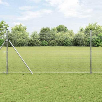 vidaXL gelast draadhek met grondbevestiging 25 x 1,4 m, Verzenden, Nieuw, IJzer