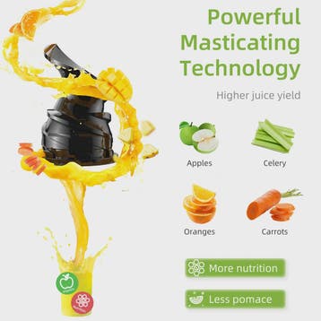 BioloMix Slowjuicer met 78mm Vulopening - Krachtige 200W Mot, Verzenden, Nieuw