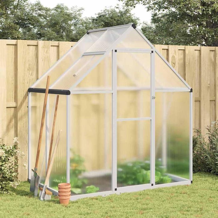 vidaXL Tuinkas met basisframe 169x114x195 cm aluminium, Tuin en Terras, Kassen, Nieuw, Verzenden