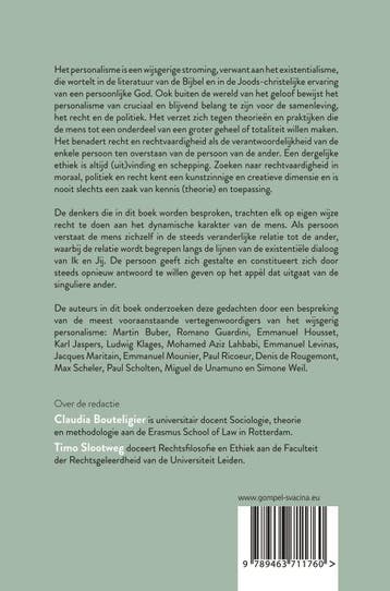 Rechtvaardigheid, persoon en creativiteit. Personalisme in, Boeken, Verzenden, Zo goed als nieuw, Timo Slootweg Bouteligier
