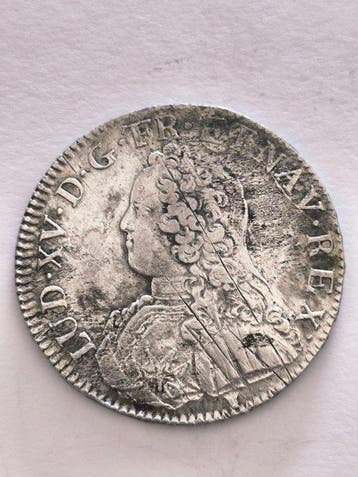 Frankrijk. Louis XV (1715-1774). Ecu 1726-9, Rennes (Zonder