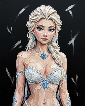 Naro - Canvas [L] - Elsa Ice Queen - Luxury Street Art, Nieuw in verpakking