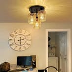 Handgemaakte rotan plafondlamp boho E27 naturel, Huis en Inrichting, Lampen | Plafondlampen, Verzenden, Nieuw