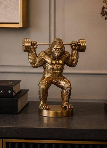 Beeld, Gorilla Weightlifter - Fitness - 25.5 cm - Hars