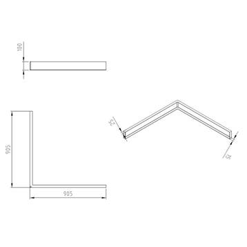 Wiesbaden Voorzetpaneel met Poten voor Douchebak - 90x90x4cm, Ophalen of Verzenden