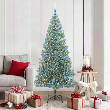 vidaXL Kunstmatige Kerstboom Sneeuw Gevlochten met LED Licht, Verzenden, Nieuw