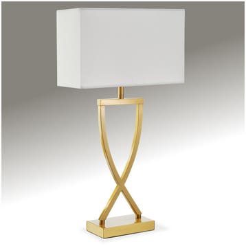 Tafellamp Avina, modern design, 60W - messingkleurig, Verzenden, Nieuw