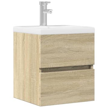 vidaXL Wastafelkast 41x38,5x45 cm spaanplaat sonoma, Verzenden, Nieuw, Wastafelkast, Minder dan 100 cm