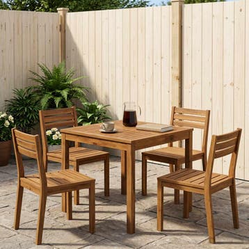 vidaXL Tuindiner tafel LAREN Naturel 70 x 68,5 x 75 cm, Tuin en Terras, Verzenden, Nieuw