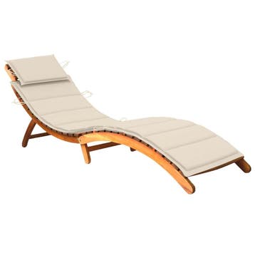vidaXL Ligbed met kussen massief acaciahout, Verzenden, Nieuw