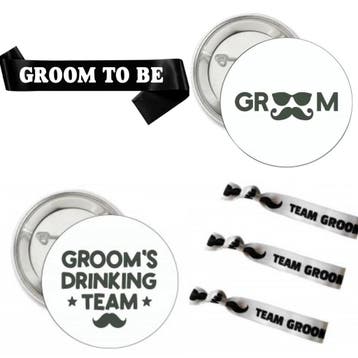 Vrijgezellenfeest Groom to Be set 24-delig voor 17,95!, Kleding | Heren, Verzenden, Zwart, Nieuw, Accessoires
