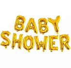Babyshower ballonnen set met 10 grote gouden letters, Verzenden, Nieuw, Versiering, Geboorte of Huwelijk