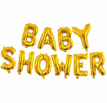 Babyshower ballonnen set met 10 grote gouden letters, Verzenden, Nieuw, Versiering, Geboorte of Huwelijk