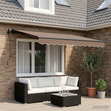 vidaXL Uitschuifbare luifel Taupe 4 x 2 m Stof, Tuin en Terras, Verzenden, Nieuw
