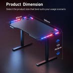 Gaming bureau - Gaming desk - Gaming tafel - 120x60 cm - Zwa, Huis en Inrichting, Bureaus, Verzenden, Zo goed als nieuw