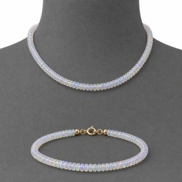 Opaal - Zilver - 2-delige sieradenset, Verzamelen