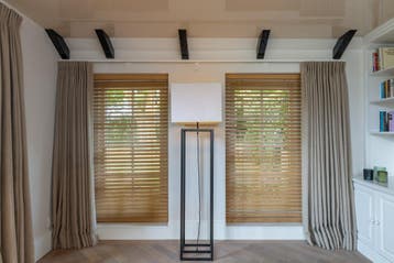 Naturel bamboe jaloezieen 5cm met band, op maat te maken €38, Ophalen of Verzenden, Nieuw, Wit