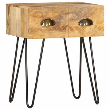 vidaXL Nachtkastje 40x30x50 cm massief mangohout, Minder dan 45 cm, Verzenden, Nieuw, Minder dan 55 cm