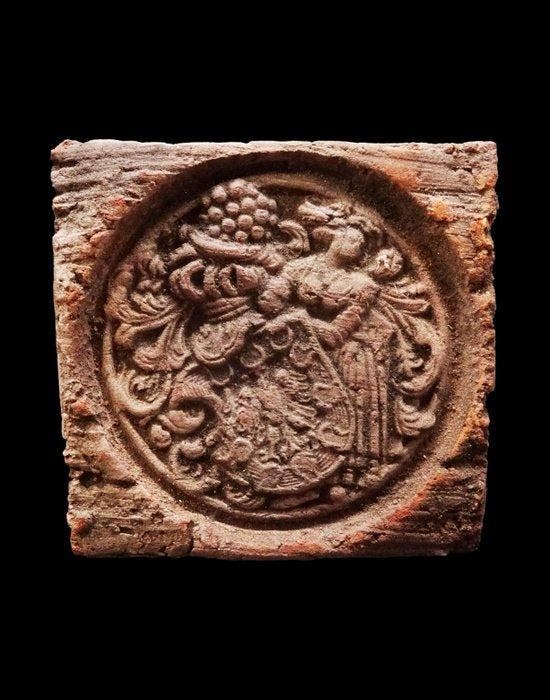 Post-middeleeuws - Tegel uit de Renaissanceperiode 16e/17e, Antiek en Kunst, Antiek | Overige Antiek