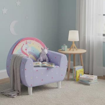 Paarse Kinderfauteuil met Eenhoorn Design - Zachte Leeshoek, Verzenden, Nieuw