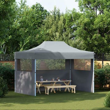 vidaXL Partytent met 3 zijwanden inklapbaar 3x4 m staal, Verzenden, Nieuw, Partytent