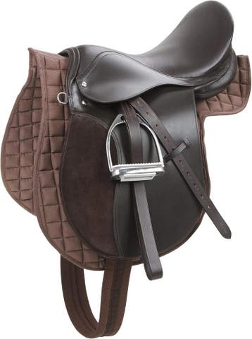 Paardenzadelset | 17.5 inch | Bruin Leer | Laatste Stuk!, Dieren en Toebehoren, Ophalen of Verzenden, Zo goed als nieuw, Recreatie