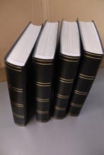 Wereld - 4x lege zwarte stockboeken model Leuchtturm met, Gestempeld