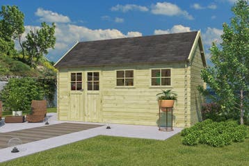 Woodlands Blokhut Gloucester XL Groen Geïmpregneerd 505 x, Nieuw