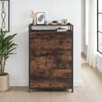 Schoenenkast - Industrieel hout donker, rustiek, 81 cm, Verzenden, Nieuw