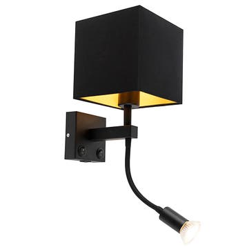 Smart wandlamp zwart met USB incl. Wifi A60 en GU10 - Zeno, Verzenden, Nieuw