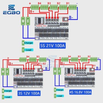 100A BMS Beschermingsbord voor 3S/4S/5S Li-ion Batterijen (1, Verzenden, Nieuw
