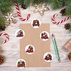 Sluitstickers kerstetiketten kerststickers rode truck &, Hobby en Vrije tijd, Knutselen, Ophalen of Verzenden, Nieuw