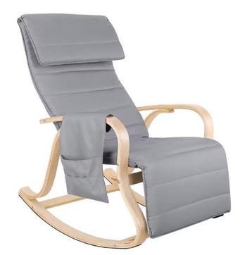 Luxe Lig Schommelstoel – Comfortabel met Ligkussen - Grijs, Verzenden, Nieuw
