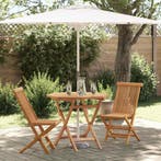 vidaXL Tuin eettafelset 3 pcs Bruin Massief Acaciahout, Verzenden, Nieuw