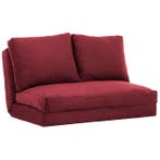 Evila Originals Taida 2-zits Slaapbank Bordeauxrood -, Tweepersoons, 190 cm of minder, Zo goed als nieuw, 120 cm