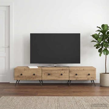 vidaXL TV-kast 147 x 34,5 x 30 cm Artisanaal eiken Bewerkt, Huis en Inrichting, Kasten | Televisiemeubels, Minder dan 50 cm, Verzenden