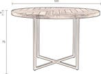 2dekans | Dutchbone Class Eettafel Rond 120 cm Acaciahout, Ophalen of Verzenden, Zo goed als nieuw