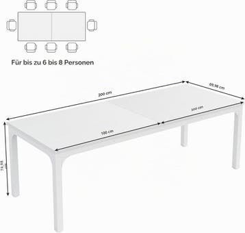 Tribesigns Eettafel, industriële keukentafel voor 6 - 8 pers, Verzenden, Zo goed als nieuw