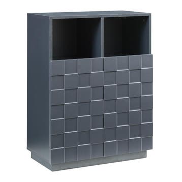 Commode Bopibobro 86x64x36 cm donkergrijs [en.casa], Verzenden, Nieuw