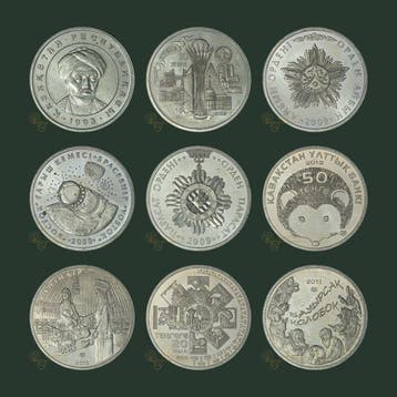 Kazachstan. 20 & 50 Tenge 1993 t/m 2013 (9 verschillende)