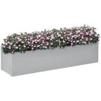 Plantenbak Kruidenbak Bloempot Staal 91x22x22cm Grijs Voor B, Tuin en Terras, Verzenden