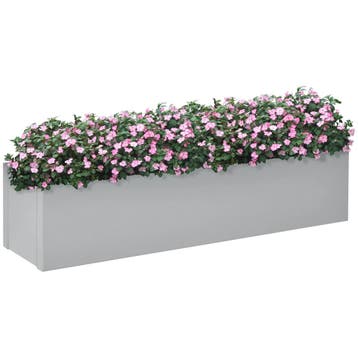 Plantenbak Kruidenbak Bloempot Staal 91x22x22cm Grijs Voor B, Verzenden