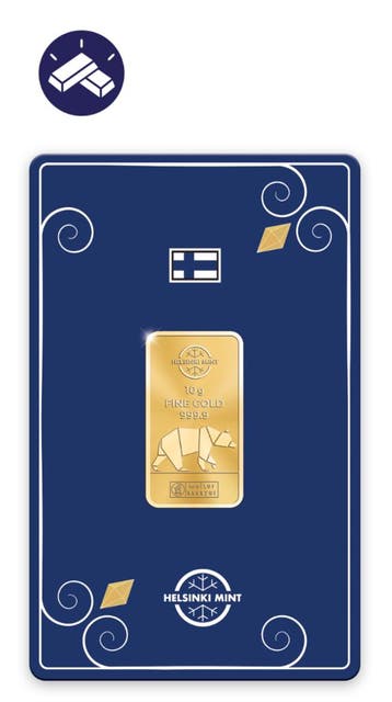 Goudbaar 10 gram ’’Bruine beer’’, Verzenden