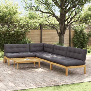 vidaXL 5 Stuk Garden Pallet Sofa Units Massief Acaciahout, Tuin en Terras, Verzenden, Nieuw, 5 zitplaatsen